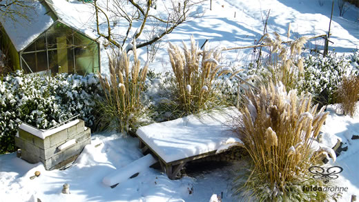 Luftaufnahme der Woche ~ KW 06/2021 ~ Unser Garten - alles tief verschneit und eiskalt