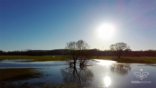 Luftaufnahme der Woche ~ KW 09/2021 ~ Die Fulda-Aue zwischen Bronnzell und Kohlhaus