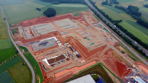 Luftaufnahme der Woche ~ KW 27/2021 ~ Baustelle des zukünftigen Logistikzentrums von tegut in Michelsrombach