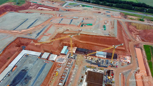 Luftaufnahme der Woche ~ KW 27/2021 ~ Baustelle des zukünftigen Logistikzentrums von tegut in Michelsrombach