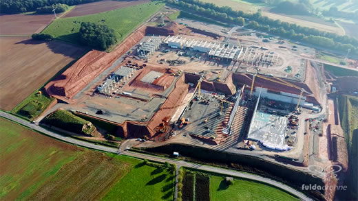 Luftaufnahme der Woche ~ KW 40/2021 ~ Baustelle des zukünftigen Logistikzentrums von tegut in Michelsrombach