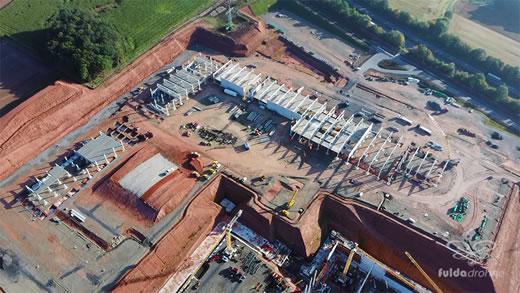 Luftaufnahme der Woche ~ KW 40/2021 ~ Baustelle des zukünftigen Logistikzentrums von tegut in Michelsrombach