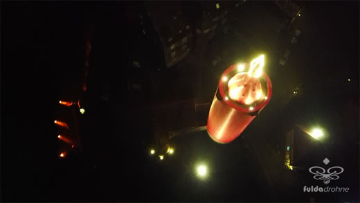 Luftaufnahme der Woche ~ KW 51/2021 ~ Die Hinterburg und deren Turm als die „größte Kerze der Welt“ in Schlitz