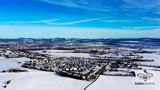 Luftaufnahme der Woche ~ KW 01/2022 ~ Haimbach, Neuenberg, Galerie und Sickels; links hinten sieht man Fulda