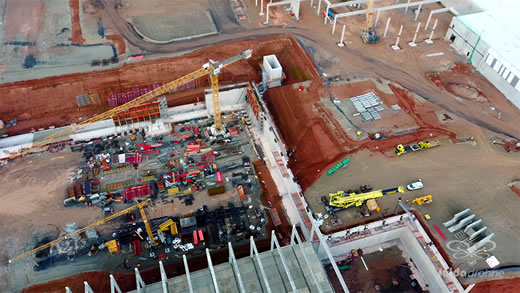 Luftaufnahme der Woche ~ KW 04/2022 ~ Baustelle des zukünftigen Logistikzentrums von tegut in Michelsrombach