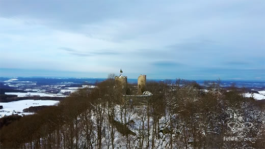 Luftaufnahme der Woche ~ KW 06/2022 ~ Die Ebersburg in der gleichnamigen Gemeinde im Landkreis Fulda