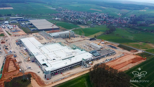 Luftaufnahme der Woche ~ KW 17/2022 ~ Baustelle des zukünftigen Logistikzentrums von tegut in Michelsrombach