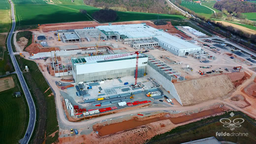 Luftaufnahme der Woche ~ KW 17/2022 ~ Baustelle des zukünftigen Logistikzentrums von tegut in Michelsrombach